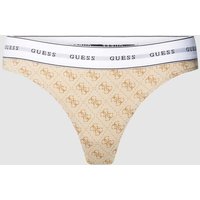 Guess String mit Allover-Muster Modell 'CARRIE' in Beige, Größe S von Guess