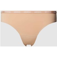 Guess String mit elastischem Logo-Bund Modell 'DARCEY BRAZILIAN' in Beige, Größe L von Guess