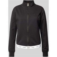 Guess Sweatjacke mit elastischem Label-Bund Modell 'CARRIE' in Black, Größe S von Guess