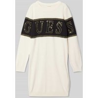 Guess Sweatkleid mit Label-Paillettenbesatz in Ecru, Größe 128 von Guess