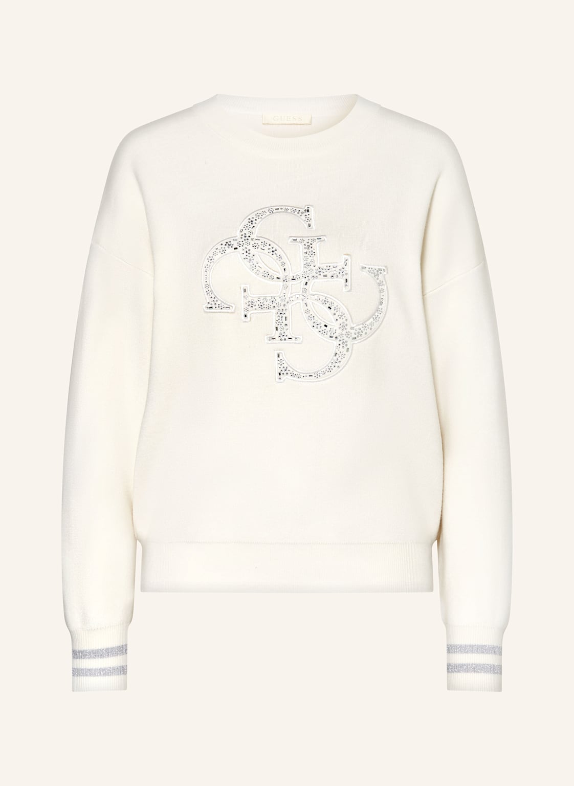 Guess Sweatshirt Mit Schmucksteinen beige von Guess