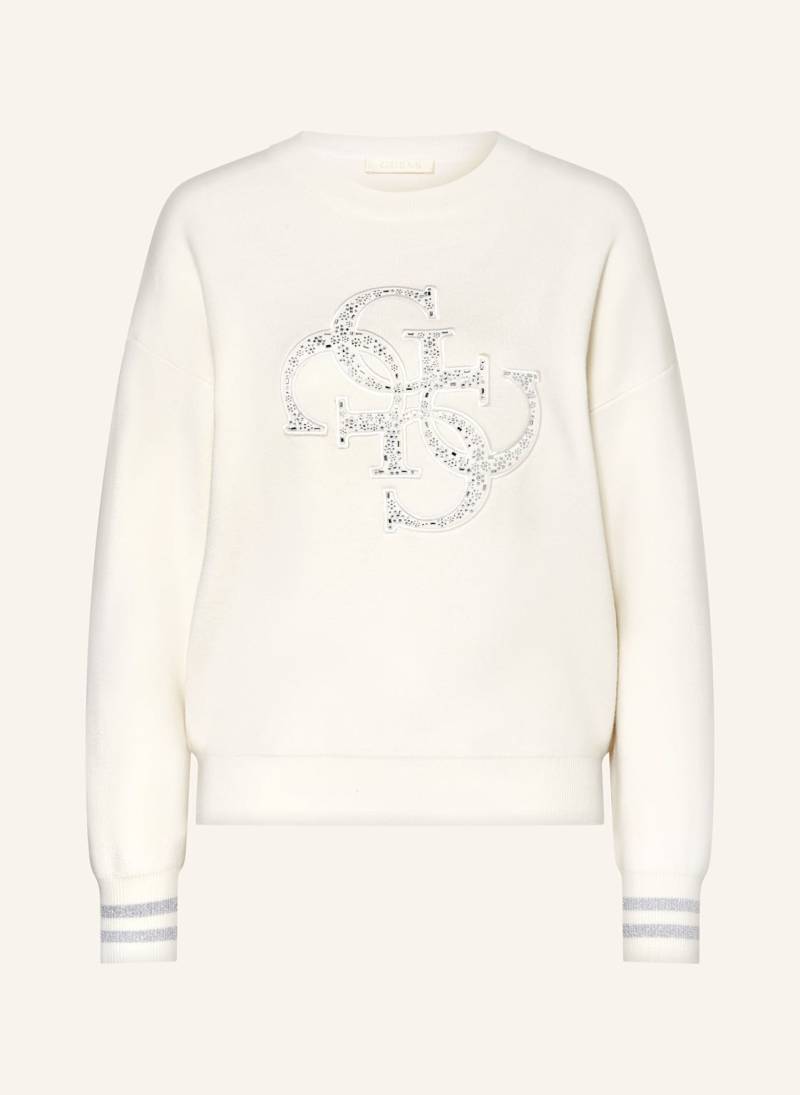 Guess Sweatshirt Mit Schmucksteinen beige von Guess