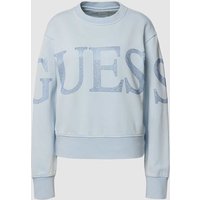 Guess Sweatshirt mit Label-Applikation Modell 'VINTAGE' in Hellblau, Größe M von Guess