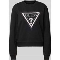 Guess Sweatshirt mit Label-Stitching Modell 'PYTHON' in BLACK, Größe M von Guess