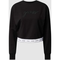 Guess Sweatshirt mit elastischem Label-Bund Modell 'CARRIE' in Black, Größe L von Guess