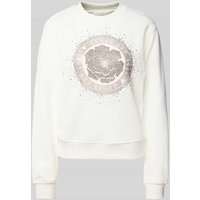 Guess Sweatshirt mit gerippten Abschlüssen in Offwhite, Größe L von Guess