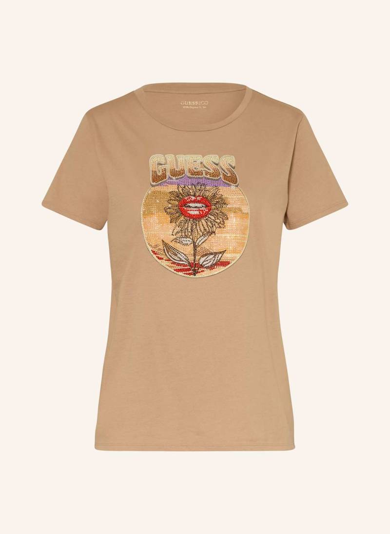 Guess T-Shirt Mit Schmucksteinen braun von Guess