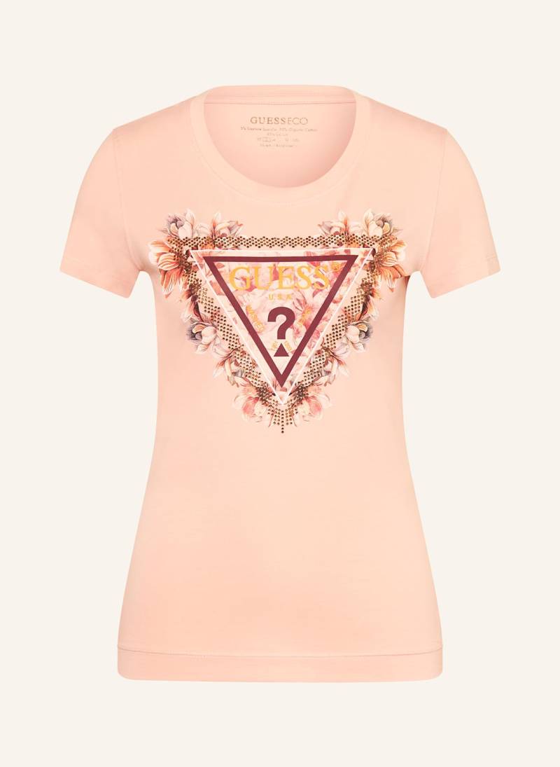 Guess T-Shirt Mit Schmucksteinen rosa von Guess