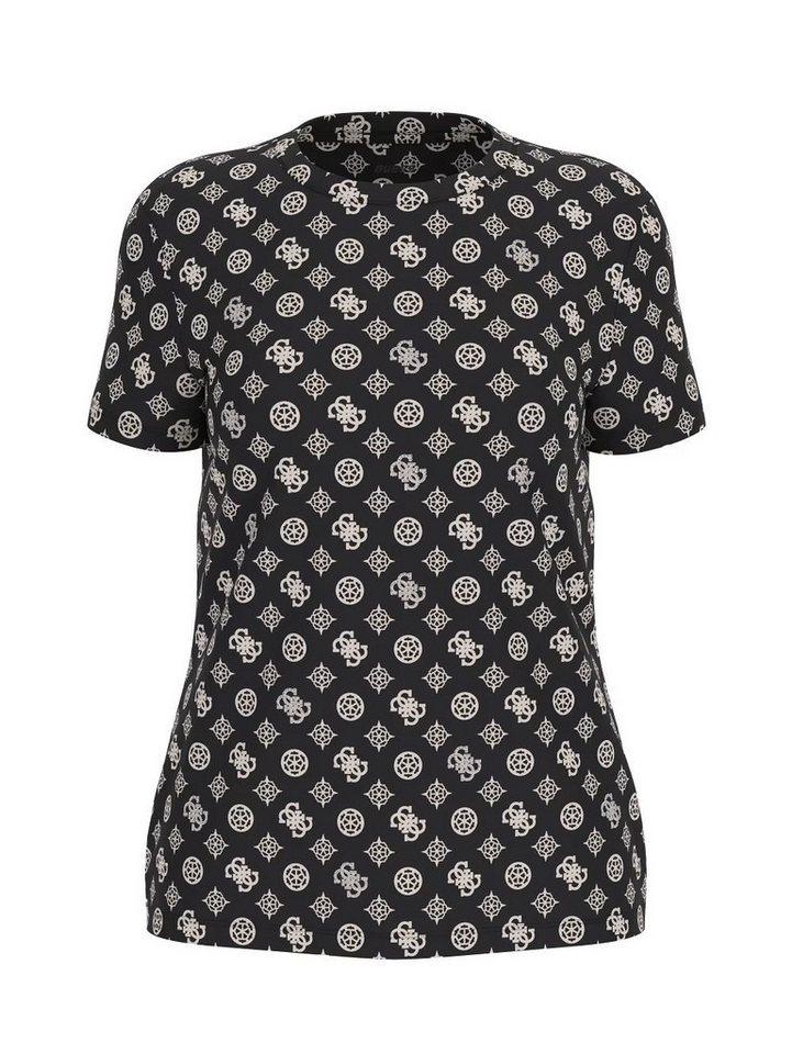 Guess T-Shirt – T-Shirt mit All-Over-Logo, Strasssteindetails - Rundhalsaussch von Guess