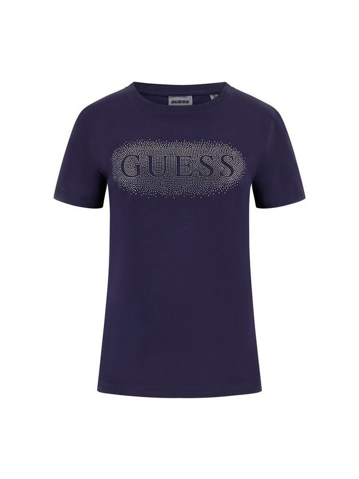 Guess T-Shirt – T-Shirt mit Rundhalsausschnitt und Strassstein-Logo von Guess