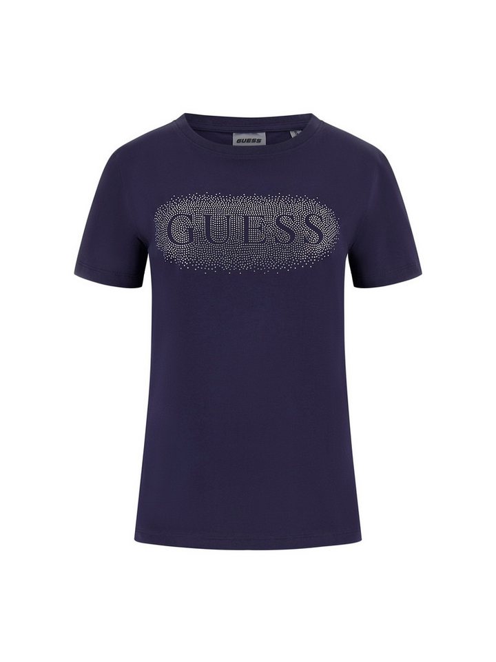 Guess T-Shirt – T-Shirt mit Rundhalsausschnitt und Strassstein-Logo von Guess
