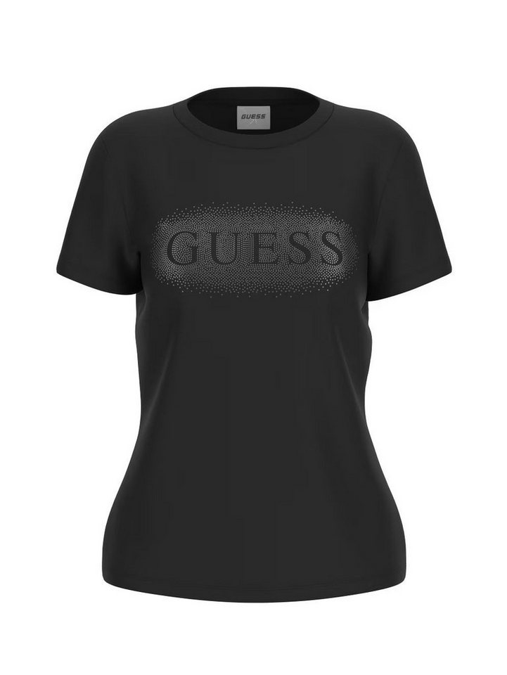 Guess T-Shirt – T-Shirt mit Rundhalsausschnitt und Strassstein-Logo von Guess