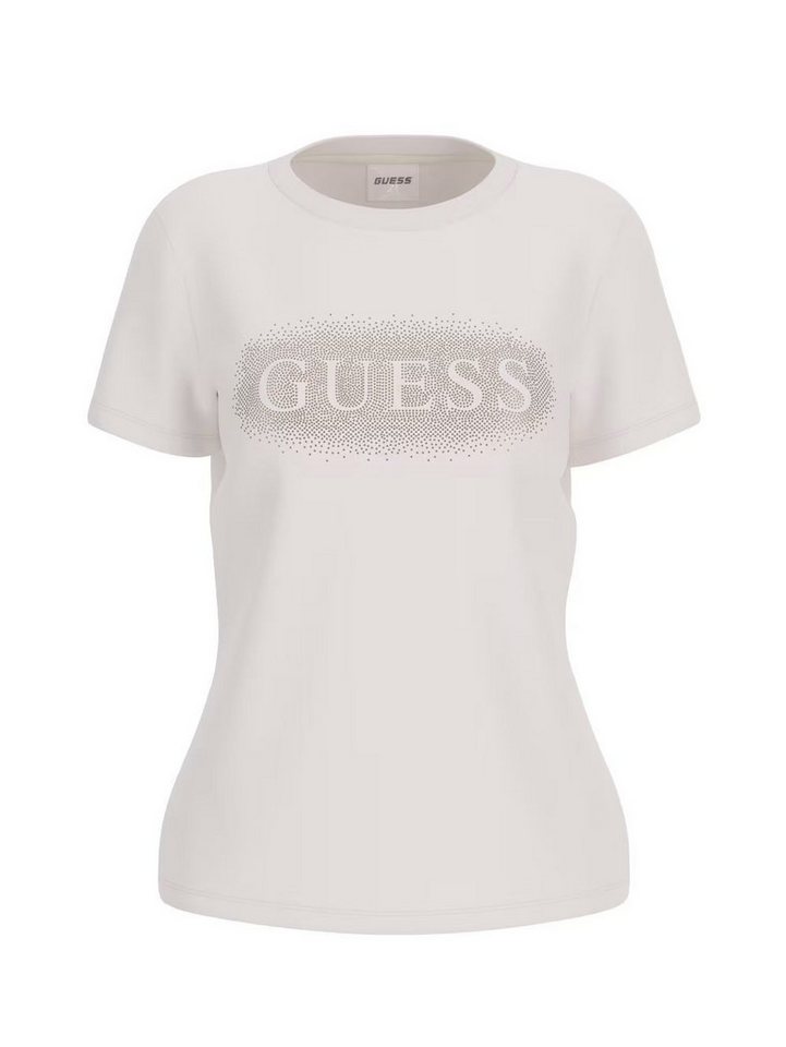 Guess T-Shirt – T-Shirt mit Rundhalsausschnitt und Strassstein-Logo von Guess