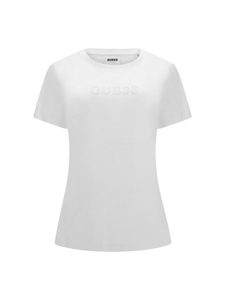 Guess T-Shirt - basic T-Shirt - Shirt kurzarm Damen - T-Shirt mit Strass Logo von Guess
