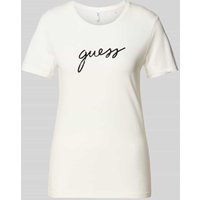 Guess T-Shirt mit Label-Print Modell 'CARRIE' in Weiss, Größe S von Guess