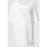 Guess T-Shirt mit Label-Print Modell 'COULISSE' in Weiss, Größe S von Guess