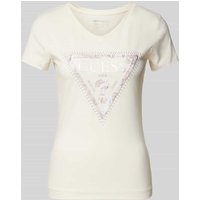 Guess T-Shirt mit Label-Print Modell 'PYTHON' in Weiss, Größe M von Guess