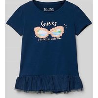 Guess T-Shirt mit Label-Print in Marine, Größe 104 von Guess