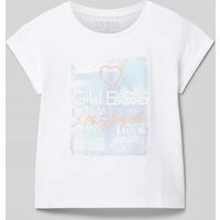 Guess T-Shirt mit Label-Print in Weiss, Größe 164 von Guess