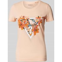 Guess T-Shirt mit Label- und Motiv-Print Modell 'TROPICAL TRIANGLE' in Apricot, Größe M Guess T-Shirt mit Label- und Motiv-Print Modell 'TROPICAL TRIANGLE' in Apricot, Größe M von Guess