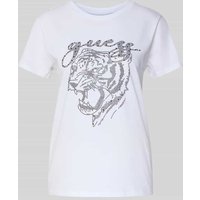 Guess T-Shirt mit Motiv-Print Modell 'TIGER FACE' in Weiss, Größe L von Guess