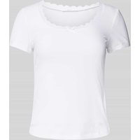 Guess T-Shirt mit Schleifen-Detail Modell 'LIA' in Offwhite, Größe XS von Guess