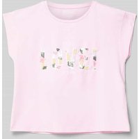 Guess T-Shirt mit Statement-Stitching und Pailletten in Rosa, Größe 128 von Guess