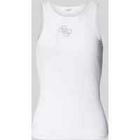 Guess Tanktop mit Strasssteinbesatz Modell 'GUENDALINA' in Weiss, Größe S von Guess