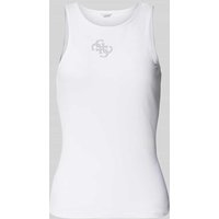 Guess Tanktop mit Strasssteinbesatz Modell 'GUENDALINA' in Weiss, Größe XS von Guess