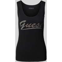 Guess Tanktop mit Strasssteinbesatz in Black, Größe L von Guess