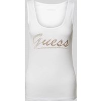 Guess Tanktop mit Strasssteinbesatz in Weiss, Größe XS von Guess