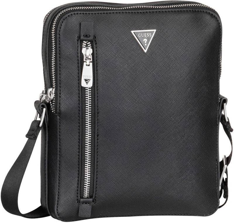 Guess Torino Saffiano Eco Double Zip  in Schwarz (2.3 Liter), Umhängetasche von Guess