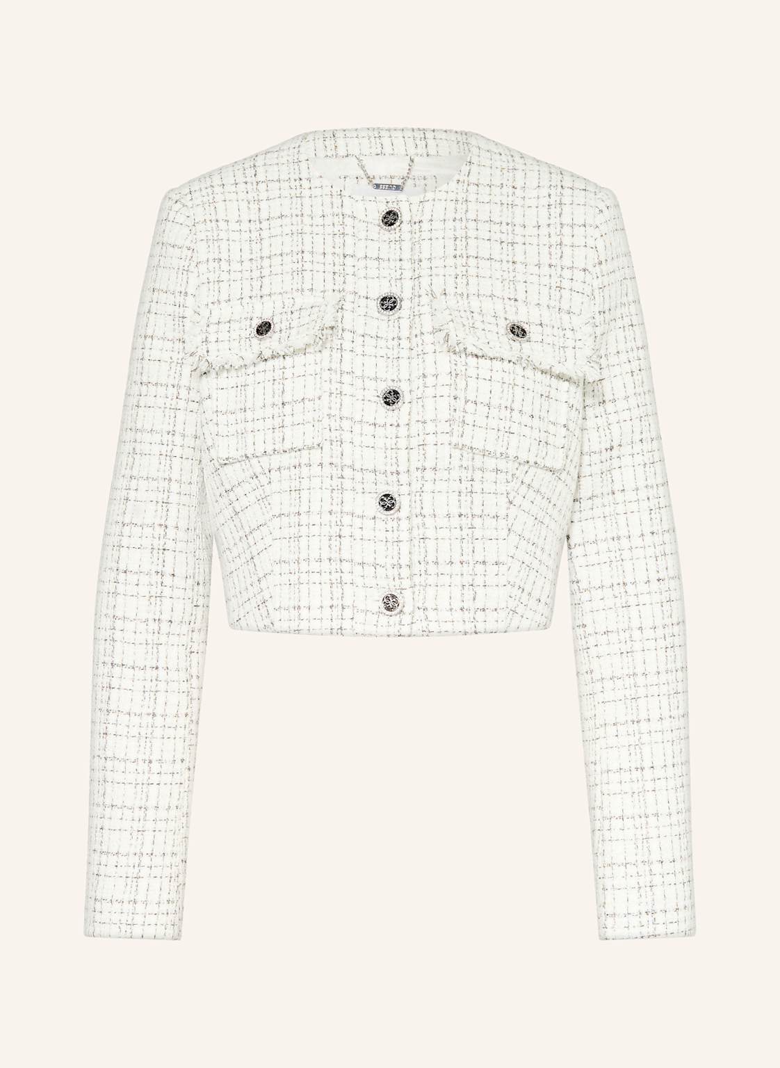Guess Tweed-Blazer Annamaria Mit Glitzergarn Und Schmucksteinen weiss Guess Tweed-Blazer Annamaria Mit Glitzergarn Und Schmucksteinen weiss von Guess