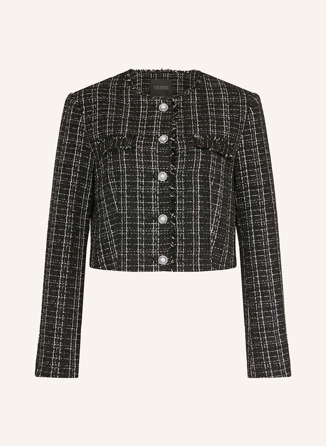 Guess Tweed-Jacke Sandra Mit Glitzergarn schwarz von Guess