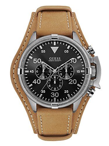 Guess Uhr Uhren Herrenuhr Chronograph W0480G4 Rover Leder Hellbraun von GUESS