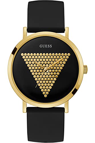 Guess Unisex Erwachsene Analog Quarz Uhr mit Leder Armband 8431242948539 von GUESS