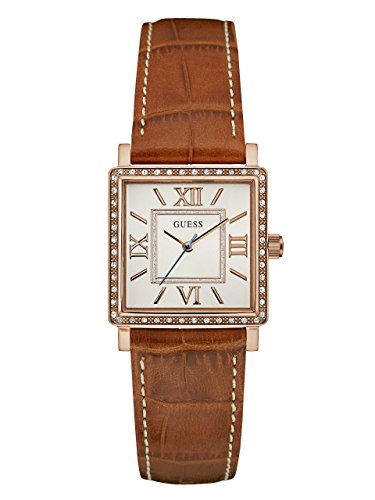 Guess Unisex Erwachsene Datum klassisch Quarz Uhr mit Leder Armband W0829L4 von GUESS