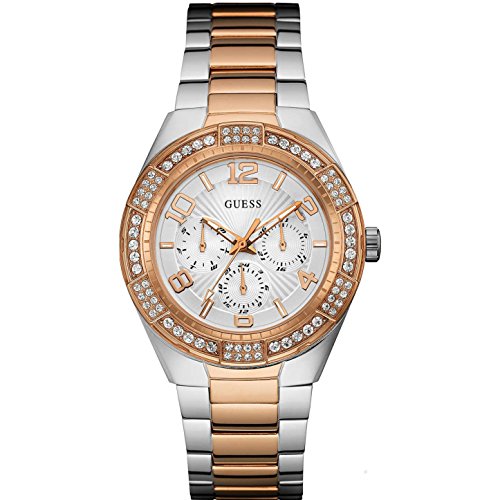 Guess Damen Analog Quarz Uhr mit Edelstahl Armband W0729L4 von GUESS