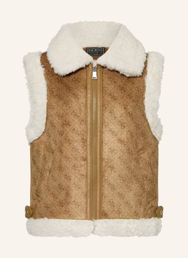 Guess Weste Mit Teddyfell braun von Guess