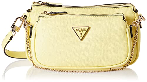 GUESS Women Noelle DBL Pouch Crossbody Bag, GELB von GUESS