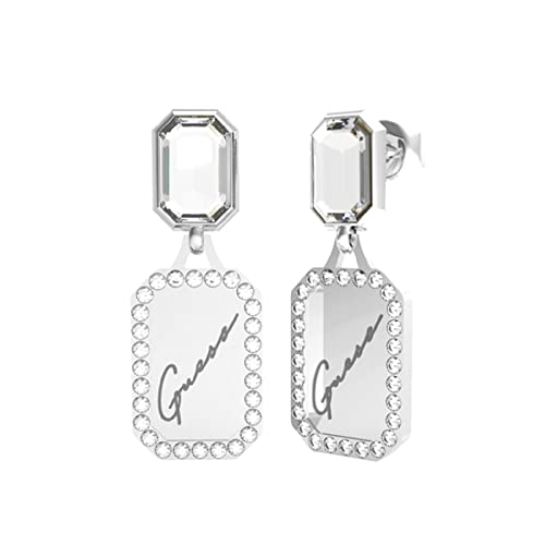 GUESS JEWELLY CRYSTAL TAG Ohrringe (JUBE01132JWRHT / JUBE01132JWYGT), Einheitsgröße, Nicht-Edelmetalle, Kein Edelstein von GUESS