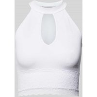 Guess Crop Top mit Neckholder in Weiss, Größe L von Guess