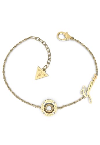 GUESS Rate Damen-Armband aus Edelstahl 15 cm Kreis Zirkonia JUBB01462JWYGS, 15 cm, Stein, Kein Edelstein von GUESS