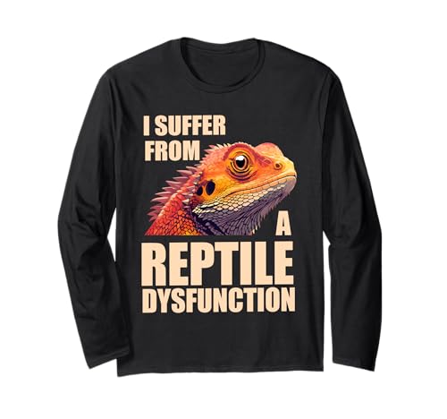 Reptile Dysfunction Bartdrache Eidechse Witz Shirt für Herren Langarmshirt von GuffawGear