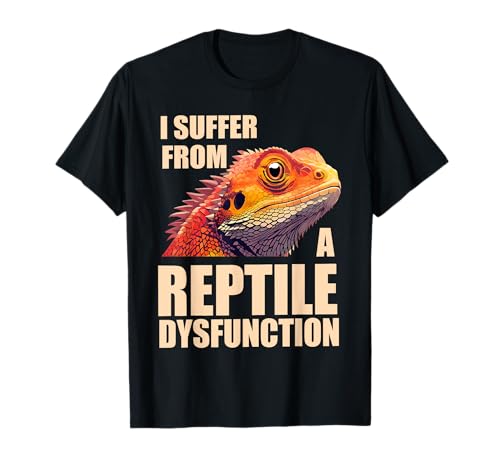 Reptile Dysfunction Bartdrache Eidechse Witz Shirt für Herren T-Shirt von GuffawGear