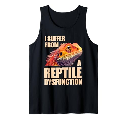 Reptile Dysfunction Bartdrache Eidechse Witz Shirt für Herren Tank Top von GuffawGear
