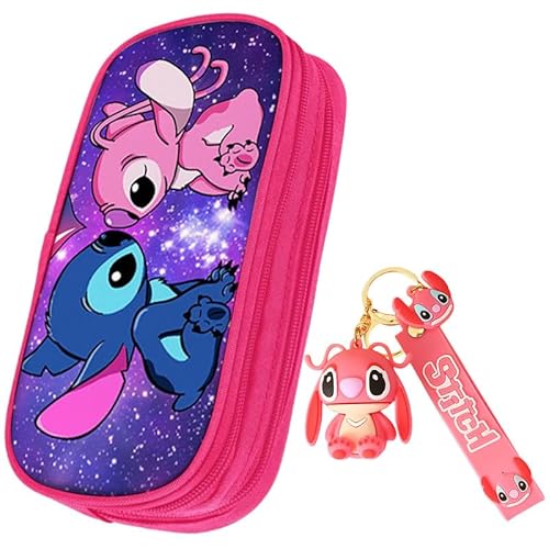 Gugatad Stit Federtasche,Stit Federmappe,Stitc Schlüsselanhänger,Mit Reißverschluss Mäppchen,Suitable for Boys and Girls, B Pencil case, School Bag Set von Gugatad