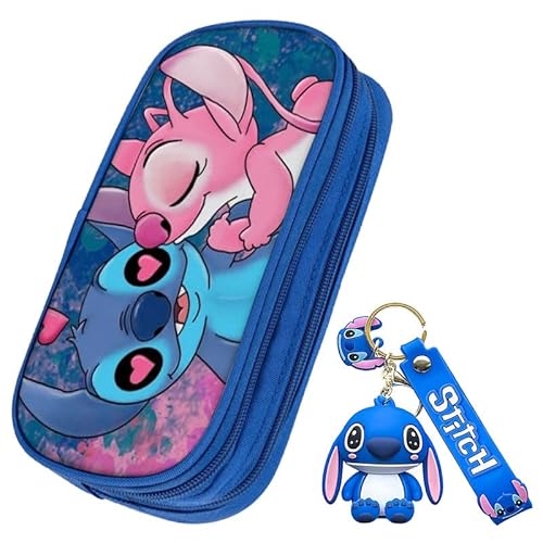 Gugatad Stit Federtasche,Stit Federmappe,Stitc Schlüsselanhänger,Mit Reißverschluss Mäppchen,Suitable for Boys and Girls, B Pencil case, School Bag Set von Gugatad