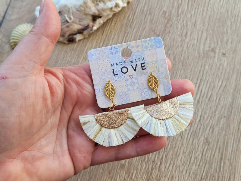 Fächerquastenohrringe Boho Style Sommerohrringe von Guggarella