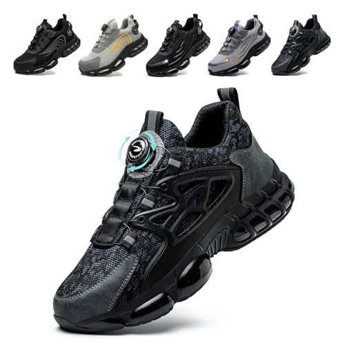 Arbeitsschuhe Herren Damen Sicherheitsschuhe Stahlkappenschuhe Sportlich Atmungsaktiv rutschfeste Safety Shoes Black 40 EU Arbeitsschuhe Herren Damen Sicherheitsschuhe Stahlkappenschuhe Sportlich Atmungsaktiv rutschfeste Safety Shoes Black 40 EU von Gugifcto